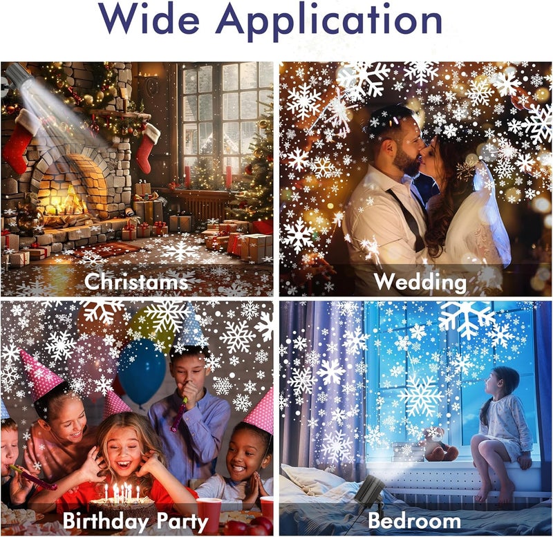 GUSODOR Christmas Projector Lights Outdoor, Dynamic Snowflake Projector IP65 Waterproof Snow Projection Lights for Indoor Outdoor Christmas Decoration, Holiday, Wedding, Yard Decor - Image 3